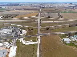 MN-43 and I-90 junction in Warren Township, Winona County