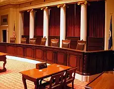 The historic court chamber seen from the side