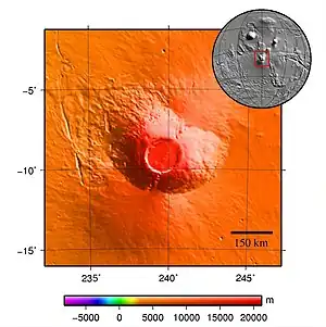 Topography around Arsia Mons.