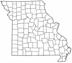 Location of Middlebrook in Missouri