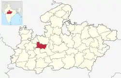 Location of Shajapur district in Madhya Pradesh