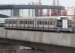 Blue Line train from Bang Sue approaching Tao Poon station