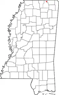 Location of Chalybeate, Mississippi