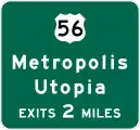 Interchange guide sign