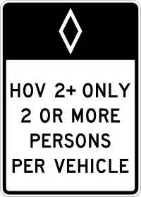 Preferential lane vehicle occupancy definition (post-mounted)