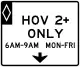 HOV lane operation (overhead)