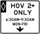 HOV lane operation (overhead)