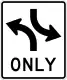 Two-way left turn only (overhead)