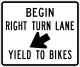 Begin right turn lane yield to bikes