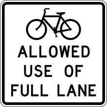 Bicycles Allowed Use Of Full Lane