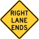 Right lane ends