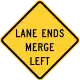 Lane ends merge left