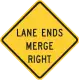 Lane ends merge right