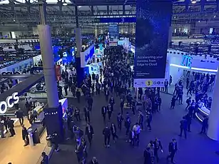 Stands and crowd during MWC Barcelona 2019