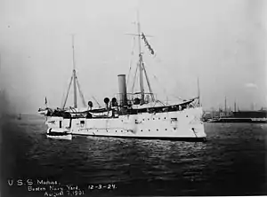 USS Machias off Boston, 7 August 1901