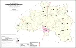 Map showing Muraini (#984) in Maharajganj CD block