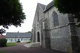 The town hall and church in Le Gault-Saint-Denis