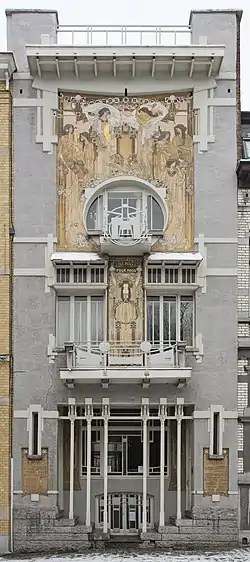 House of the architect Paul Cauchie in Brussels, featuring sgraffito (1905)