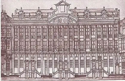 House of the Dukes of Brabant, 1729. Compare its uniformity to the other guildhalls.