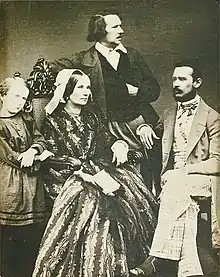 Petrovna with her husband and two sons, Leonid and Valerian (1847)