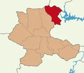 Map showing Arapgir District in Malatya Province