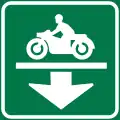 Motorcycle lane gantry sign