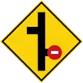 Stacked crossroad junctions, no entry on first junction on the right