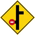 Stacked crossroad junctions, no entry on first junction on the left