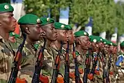 In 2013, Malian troops opened the parade following French involvement in the Malian civil war