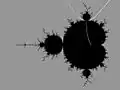 internal ray of main cardioid of angle 1/3: starts from center of main cardioid c=0, ends in the root point of period 3 component, which is the landing point of parameter (external) rays of angles  1/7 and 2/7