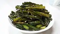 Maneul-jong-bokkeum (stir-fried garlic scapes)