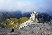 Mangart Pass seen from the Via Ferrata trail