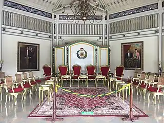 Interior of Gusti Nurul Pavilion (Pracimoyasa) in Pura Mangkunegaran complex