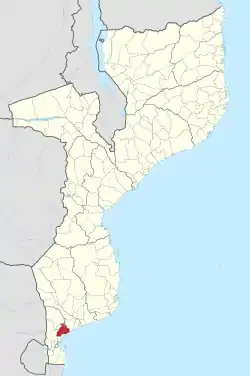 Manhiça District on the map of Mozambique