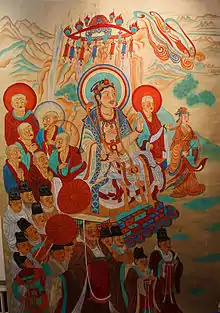 Manjusri debates Vimalakirti, copy of Mogao Caves painting