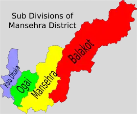 Administrative subdivisions of Mansehra District.