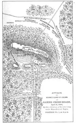 Sabine Cross Roads Map, 8 April 1864