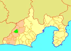 Location of Tatsuyama in Shizuoka Prefecture