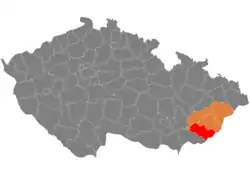 Location in the Zlín Region within the Czech Republic