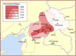 The expansion of the county of Edessa prior to 1131.