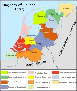 Royal Dutch departement of Oost Friesland (upper right) in 1807