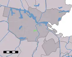 Location of Oude Pijp (green) in Amsterdam