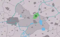 Location of the village in Tytsjerksteradiel