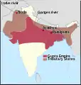 Pataliputra as a capital of Gupta Empire. Approximate greatest extent of the Gupta Empire.