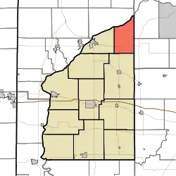 Location of Davis Township in Fountain County