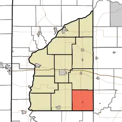 Location of Jackson Township in Fountain County