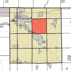 Location of Jefferson Township in Elkhart County