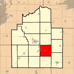 Location in Christian County