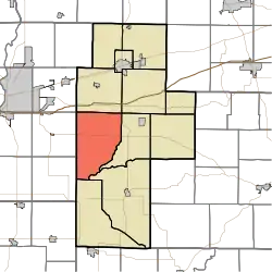 Location of Perry Township in Clay County