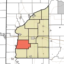 Location of Wabash Township in Fountain County